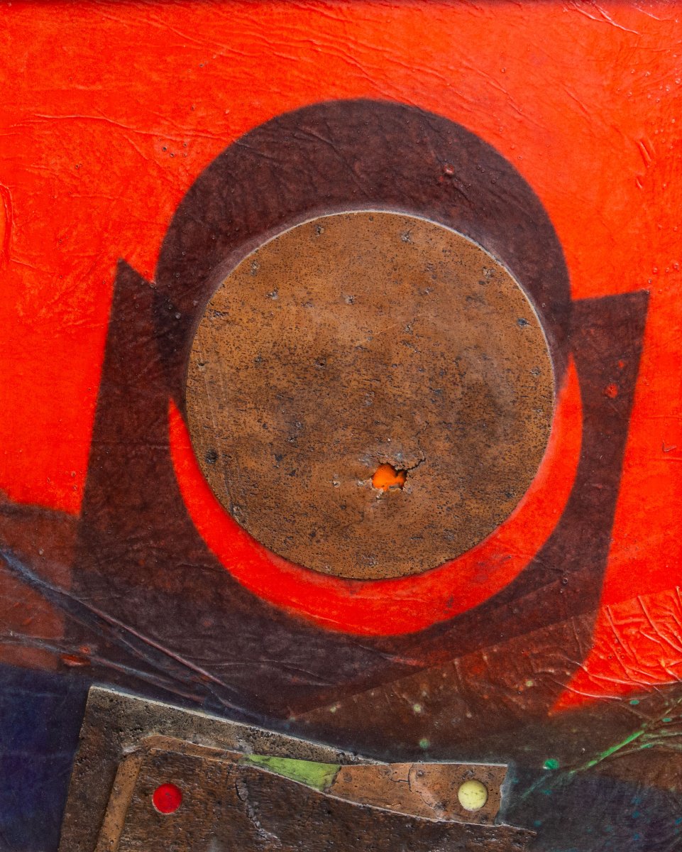 Roberto Crippa, « Sun », collage / technique mixte, années 1965-1970-photo-2