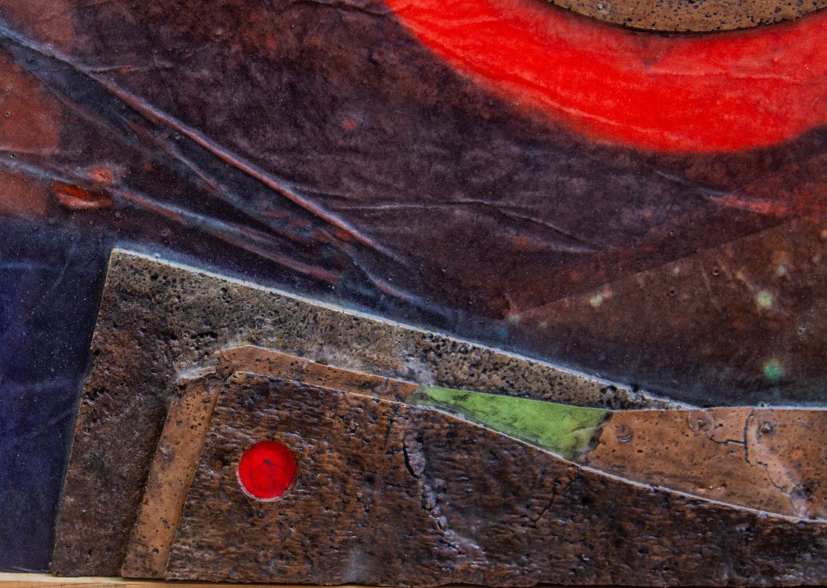 Roberto Crippa, « Sun », collage / technique mixte, années 1965-1970-photo-2
