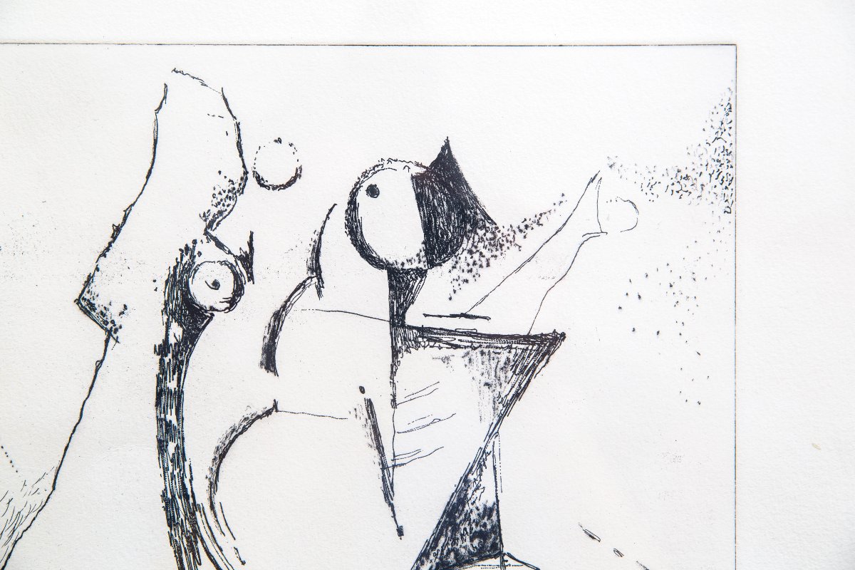 Marino Marini, "happy Trio," Etching, 1972-photo-5
