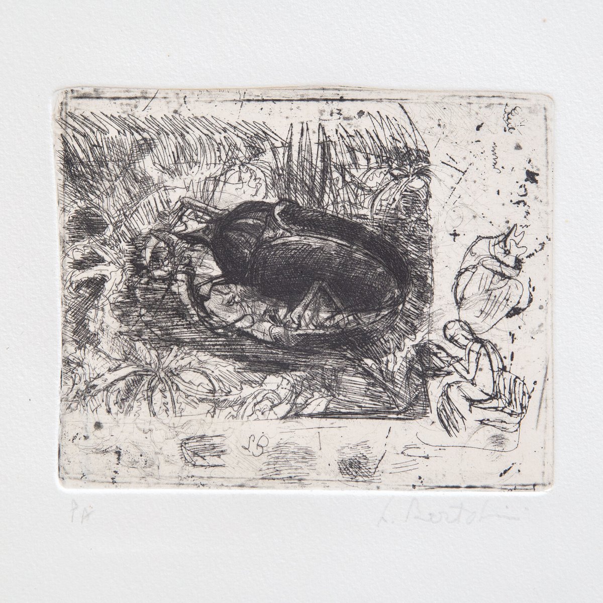 Luigi Bartolini « Scarabeo », eau-forte, XXe siècle-photo-3