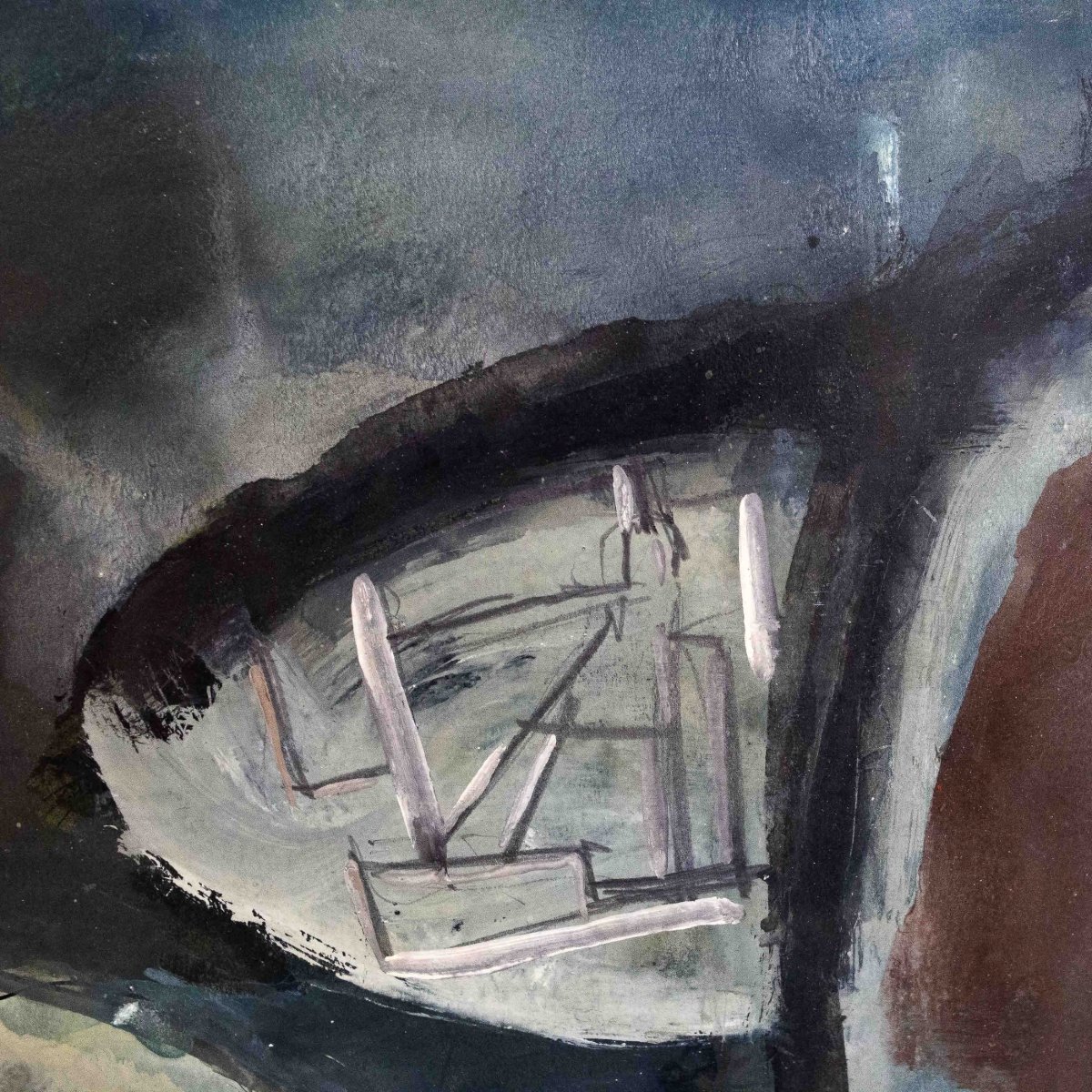 Mario Sironi, « Composition avec personnage », tempera, encre de Chine et crayon, signé, -photo-4