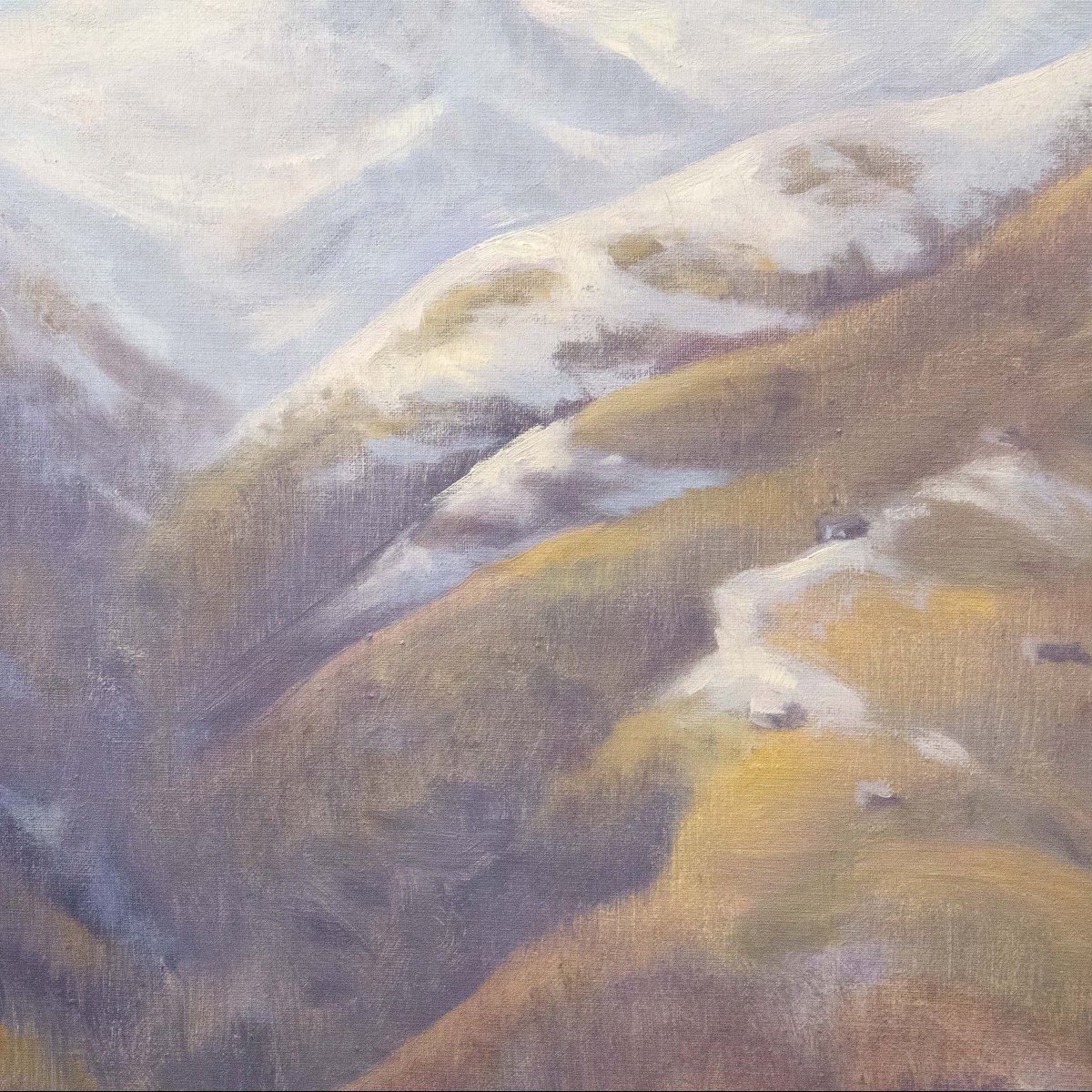 Placido Castaldi, « Préalpes de Biella », huile sur toile, années 60-photo-3