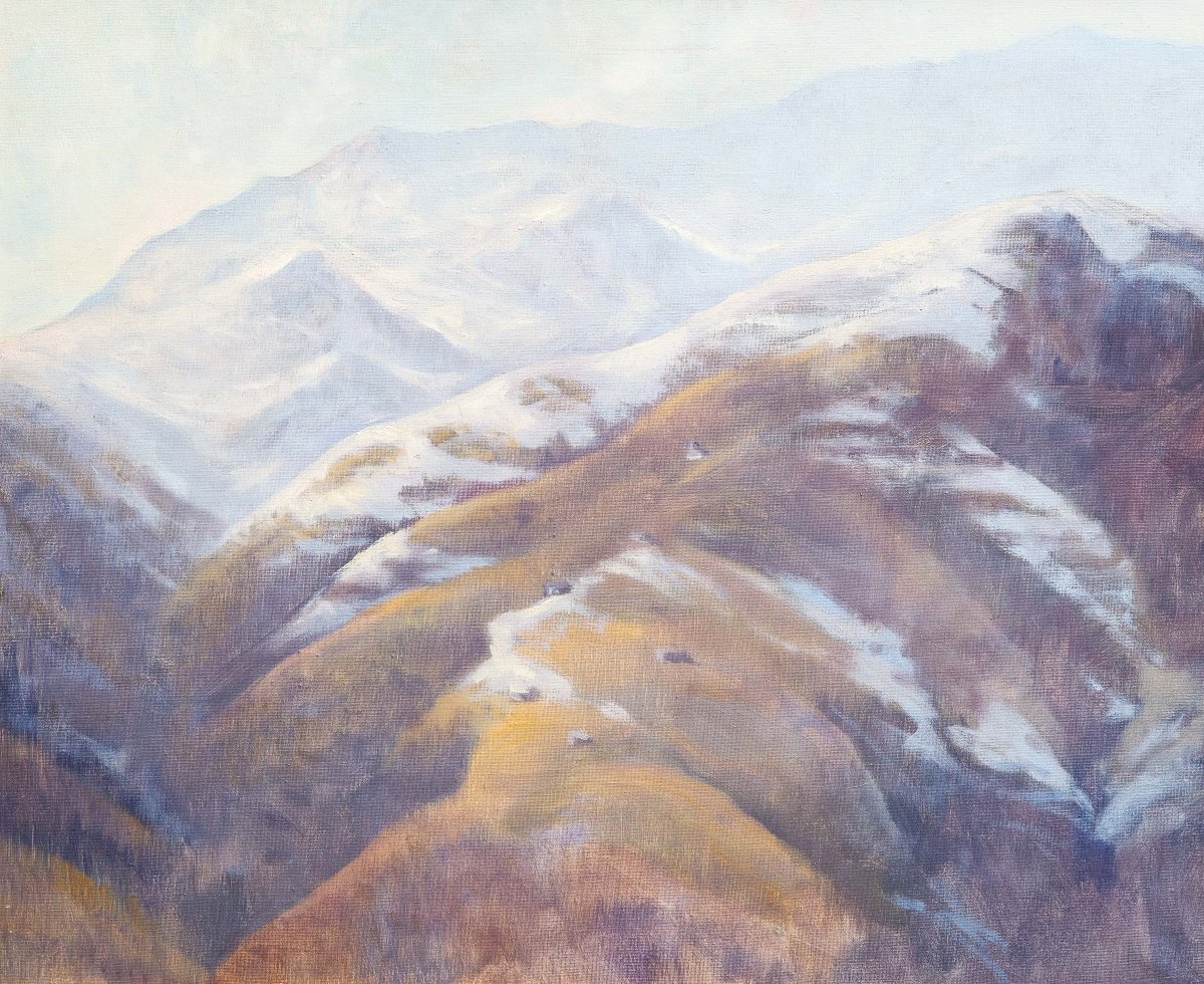 Placido Castaldi, « Préalpes de Biella », huile sur toile, années 60