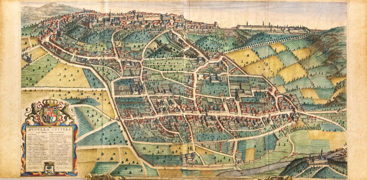 Map Of Biella: An Old Map Of Biella By Johannes Blaeu (bugella Civitas), Late 17th Century