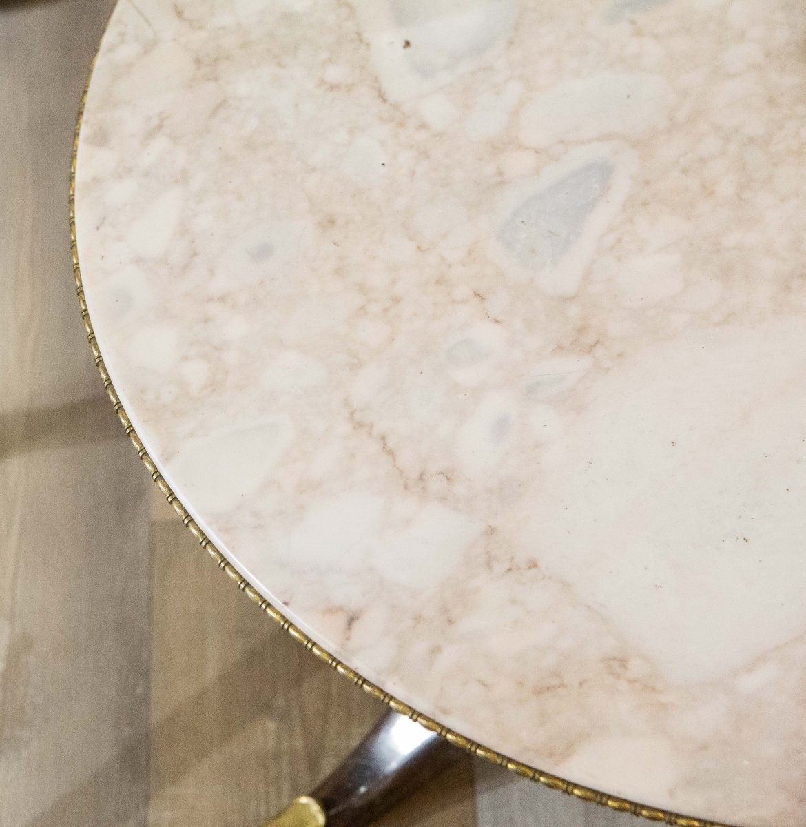Table basse de salon, avec plateau en marbre, années 40-photo-1