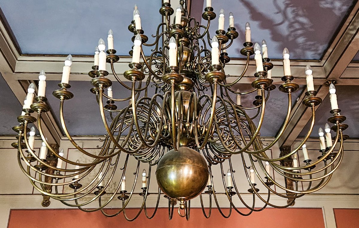Lustre de salon en laiton, 56 lumières, des années 30/40-photo-1
