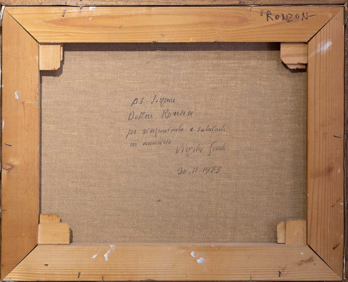 Virgilio Guidi, "venice," Oil On Canvas, 20th Century-photo-3