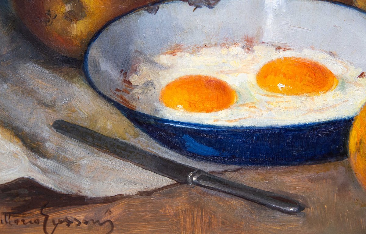 Vittorio Gussoni, « Nature morte », huile sur bois, signée, XXe siècle-photo-1