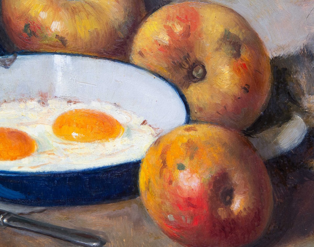 Vittorio Gussoni, « Nature morte », huile sur bois, signée, XXe siècle-photo-4