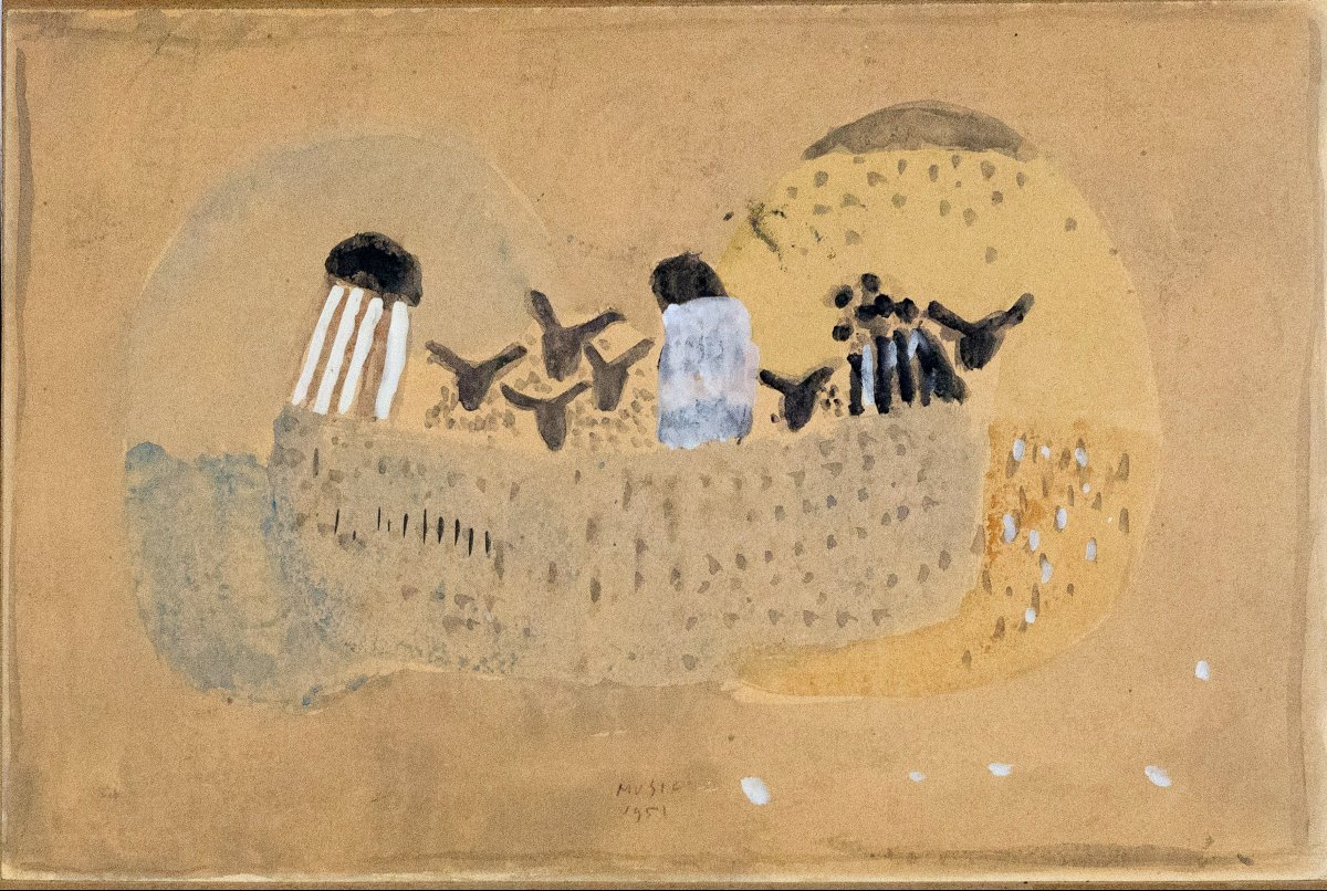Zoran Music, « Cattleboat », gouache sur papier, 1951
