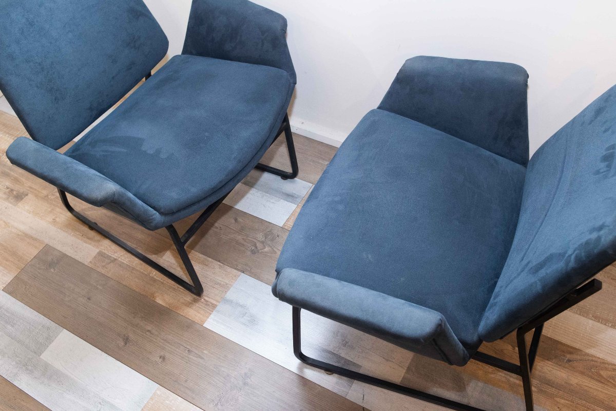 Pair Of Double Shell Armchairs By Illum Wikkelsoe For Arflex, 1950s-photo-4