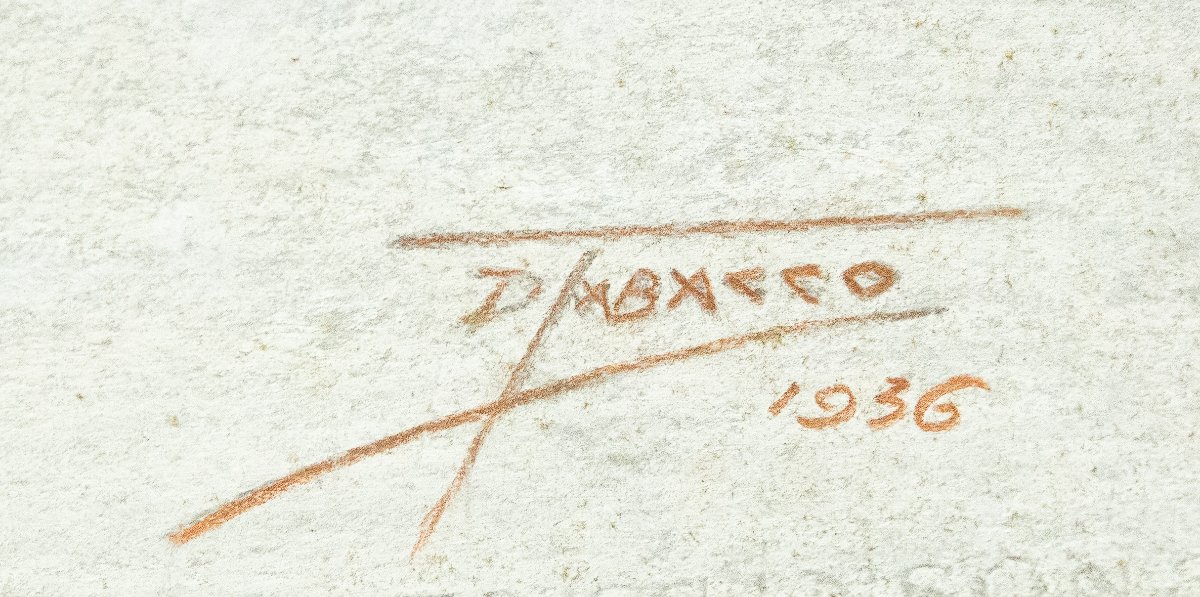 Demetrio Tabacco, « Petite église de la Madonna della Neve », signé, 1936-photo-3