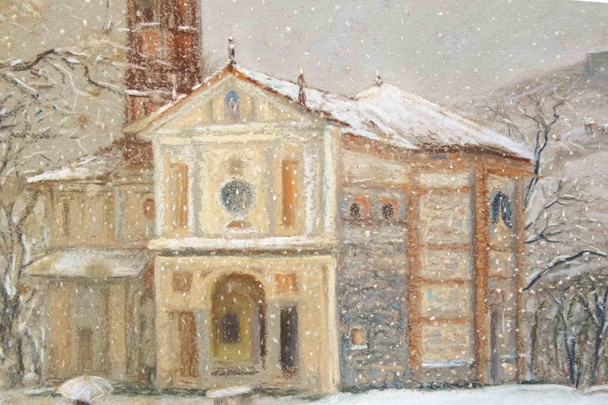 Demetrio Tabacco, « Petite église de la Madonna della Neve », signé, 1936-photo-6