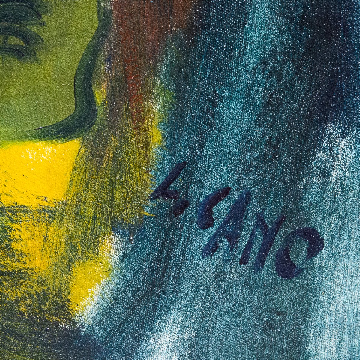 Liliana Cano, huile sur toile, « Sans titre », signée, XXe siècle-photo-4