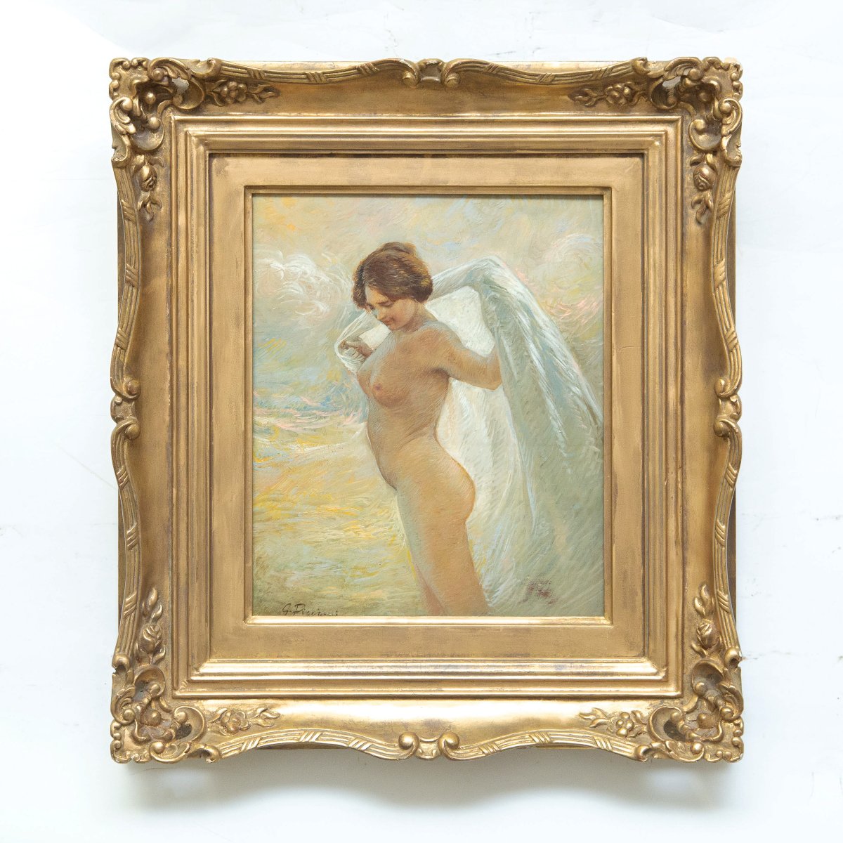 Gino Piccioni, « Nu sur la plage », huile sur panneau, années 1920-photo-2
