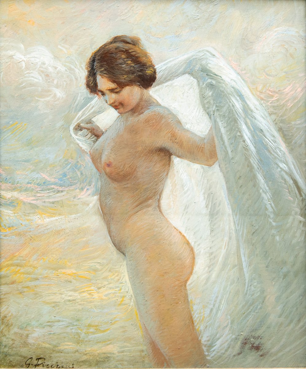 Gino Piccioni, « Nu sur la plage », huile sur panneau, années 1920-photo-3