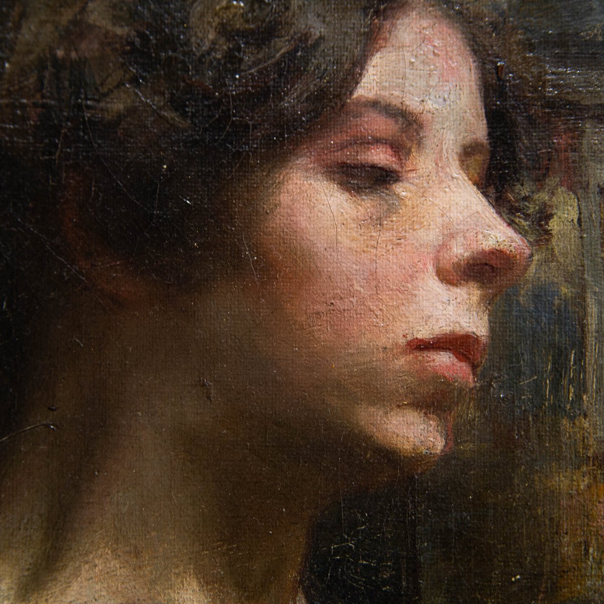 László Hegedűs, "female Nude," Oil On Canvas, Signed, Paris 1887-photo-4