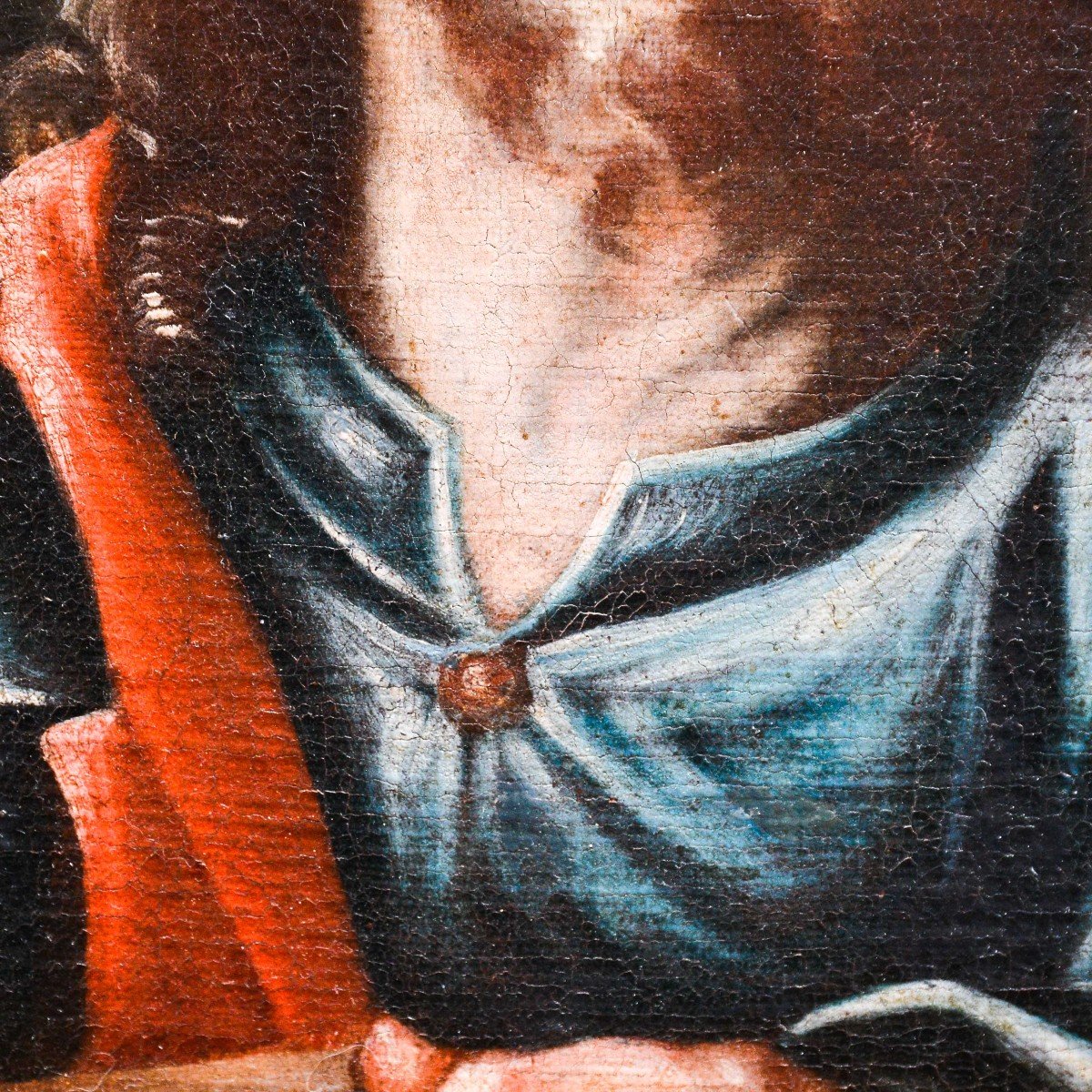 "Christ", huile sur toile du XVIIIe siècle-photo-4