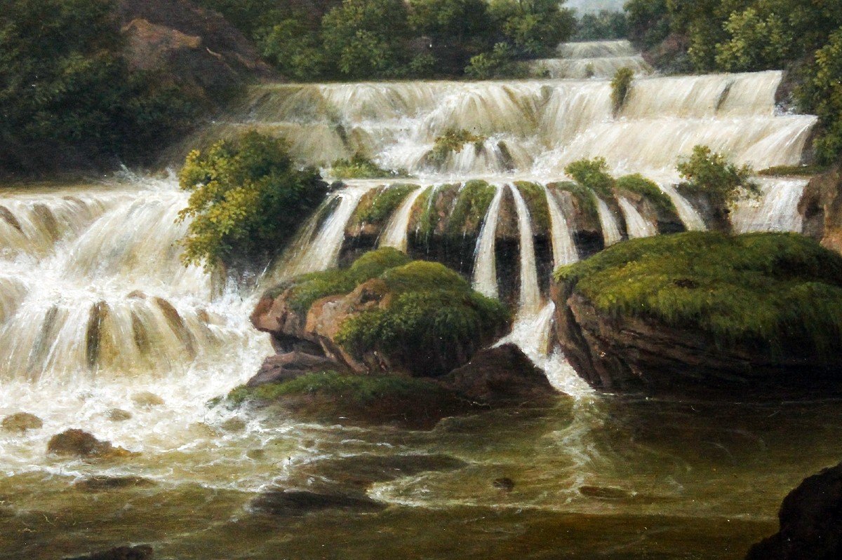 "landscape With Figures", Oil On Panel, Franz Scheyerer, 1837-photo-5