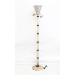 Designer Alabaster Floor Lamp, 1930s 