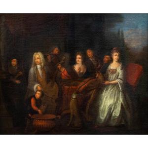 Jan Jozef Horemans The Elder, "court Scene," Signed And Dated 1702