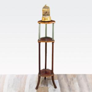 Wood And Glass Etagere/base, 1900s Liberty Style Epoch