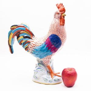 Herend, "grand Coq", Porcelaine Peinte à La Main, Poinçonnée, Années 1920