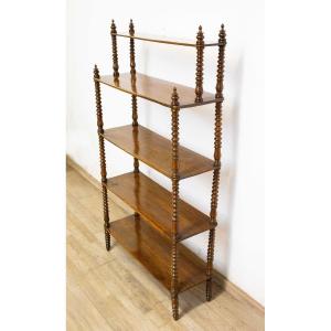 Original Louis Fillippo Walnut Etagere, Mid-19th Century Era