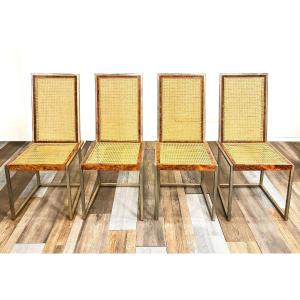 Set Of 4 Chairs By F. Smania For Studio Smania, 1970s