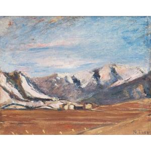 Arturo Tosi, Oil On Canvas "landscape - Rovetta," Signed, 1900s Era