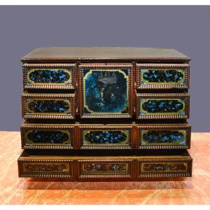 Antique 18th-century Walnut Monetiere, 11 Drawers