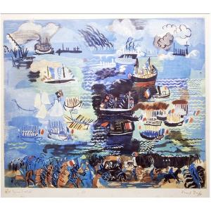 Raoul Dufy,"La fête nautique", gravure à l'aquatinte, signée, Ed. 10 Exemplaires, 1926