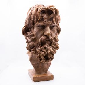 Sculpture en plâtre peint "Sandrun", époque 20e siècle