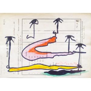 Carol Rama, "untitled," Mixed Media On Paper, 1996