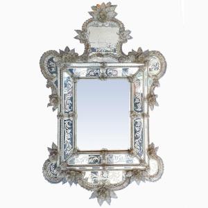 Miroir en verre de Murano - Première moitié du 20e siècle