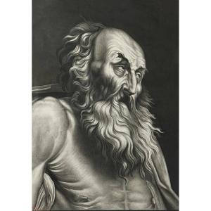 Ciro Denza, Study From The Domenichino - Detail Of The “communion Of St. Jerome,” Signed, 19th 