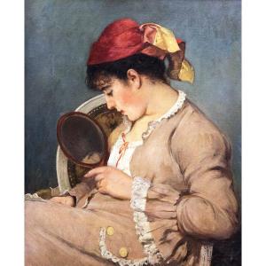 Gustave-Henri Colin, “La Vanité”, huile sur toile, signée, 1880