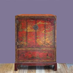 Two-door Wardrobe, Origin: China, Lacquered Wood – Mid-20th Century