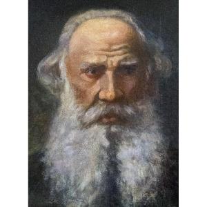 « Portrait d'un vieil homme », huile sur bois, XIXe siècle