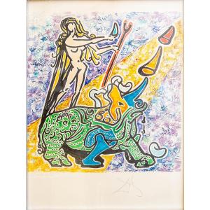 Salvador DALI, « La Vierge et le rhinocéros », signé, éd. 250 