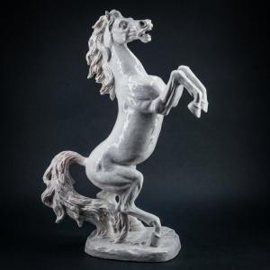 Ugo Zaccagnini & Sons, "rearing Horse," Ceramic, Signed, 20th Century