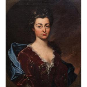 Portrait Of Maria Anna Of Bourbon, Oil On Canvas, 18th Century