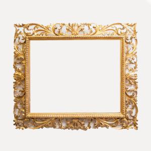 Gilded Wooden Mirror, Finely Carved, 19th Century