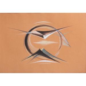Carmelo Cappello, "unique Work," Pastel On Paper, Signed, 1966