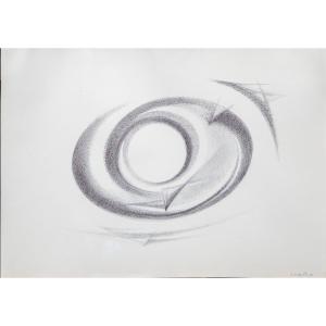 Carmelo Cappello, "unique Work," Ballpoint Pen On Paper, Signed, 1971
