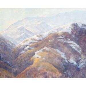 Placido Castaldi, « Préalpes de Biella », huile sur toile, années 60