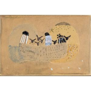 Zoran Music, « Cattleboat », gouache sur papier, 1951