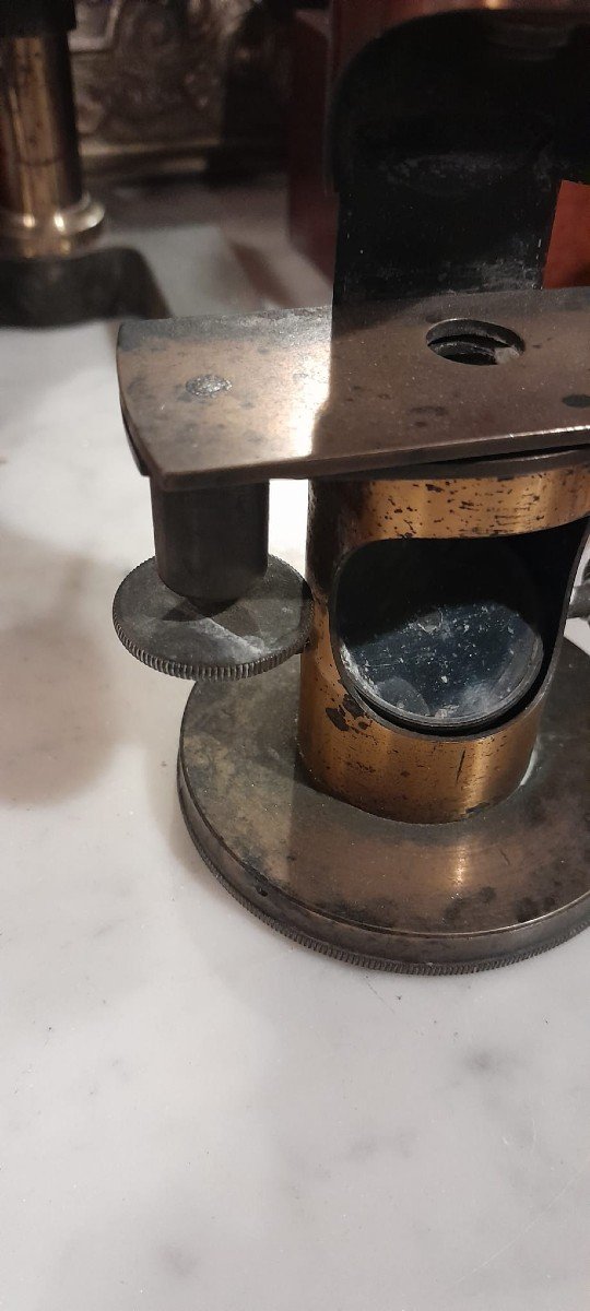 Microscope à Tambour En Laiton, XIXème, Signé Oberhaeuser Et Hartnack-photo-3