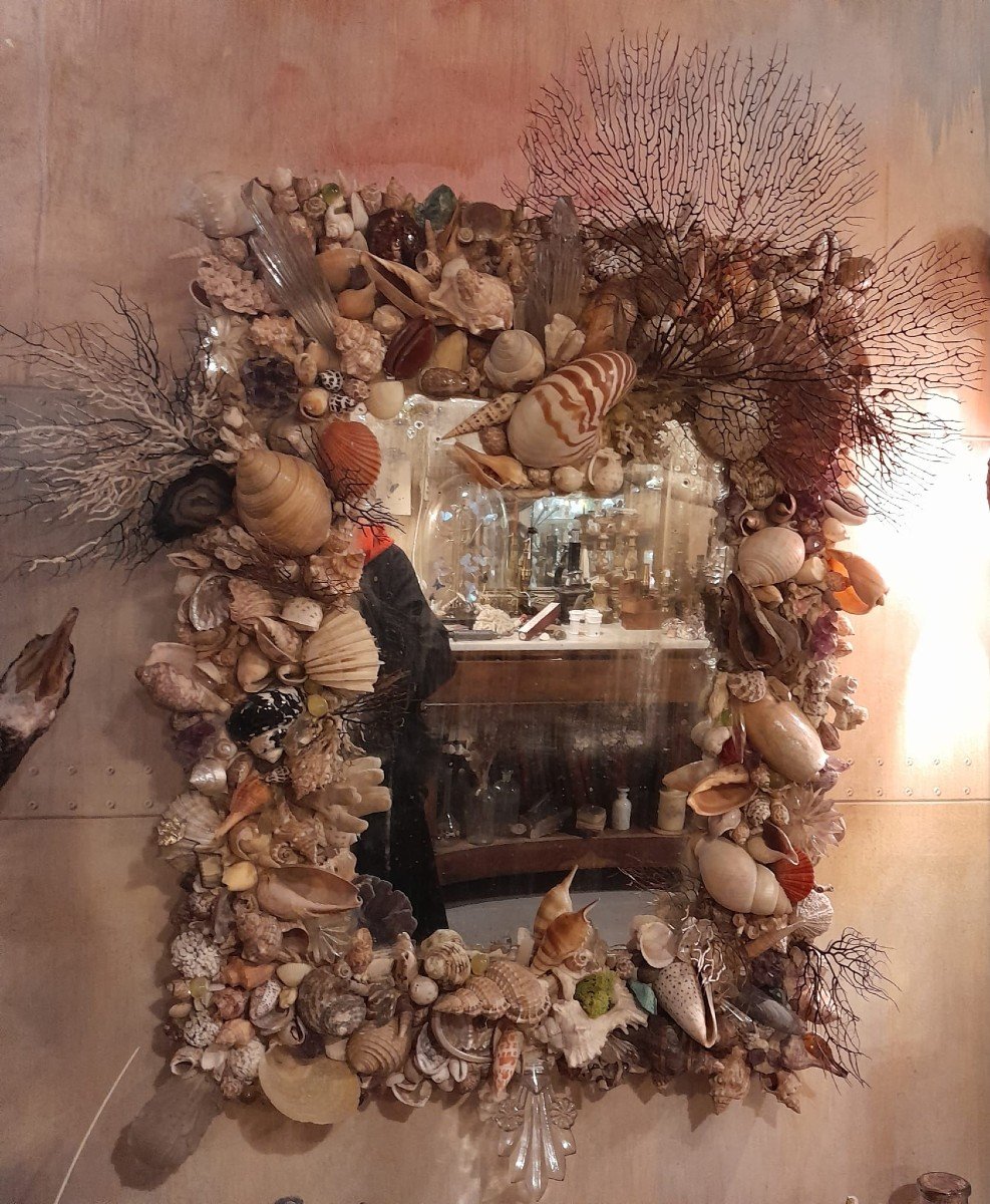Rocaille Style Shell Mirror, Handmade