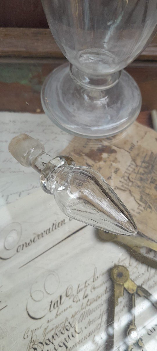 Blown Glass Liqueur Carafe, 18th Century-photo-4